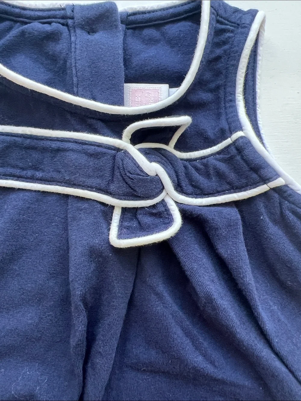 Janie and Jack Navy Dress with White Trim